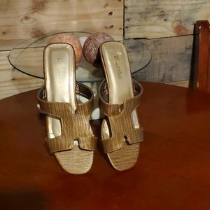 Lunnah Bella copper /brown womens slide sz 6